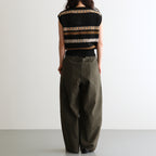 Flower Jacquard Knit Vest #Black [261806]