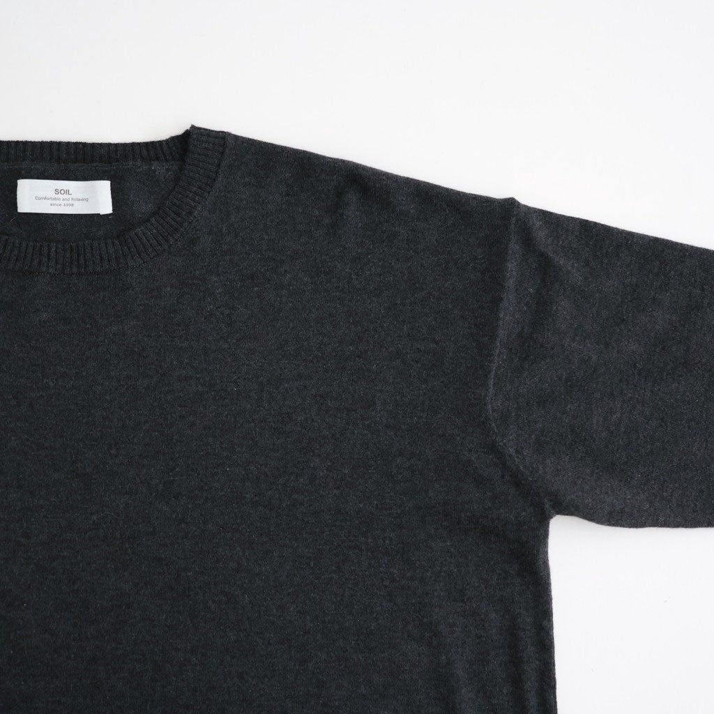 14GG PLAIN STITCH COTTON/NYLON/SILK CREW-NECK PULLOVER #9800 CHARCOAL [NNSL26502]