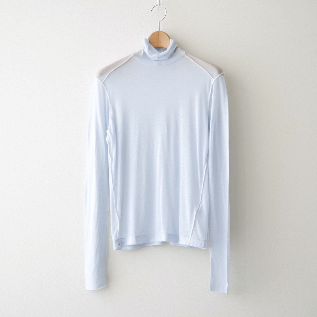 cashmere & supima cotton gauze jersey turtle-neck Tee #light blue [WXFL-UW104]