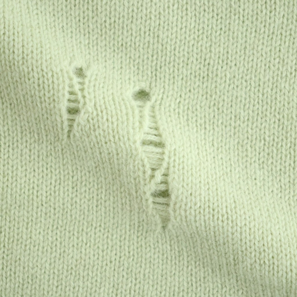 royal baby alpaca damage pattern-knit P/O #light melon green [WXFL-UW130]