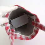 BAGUETTE TOTE MINI NEEDLE PUNCH #GINGHAM RED [TMB-2381H]