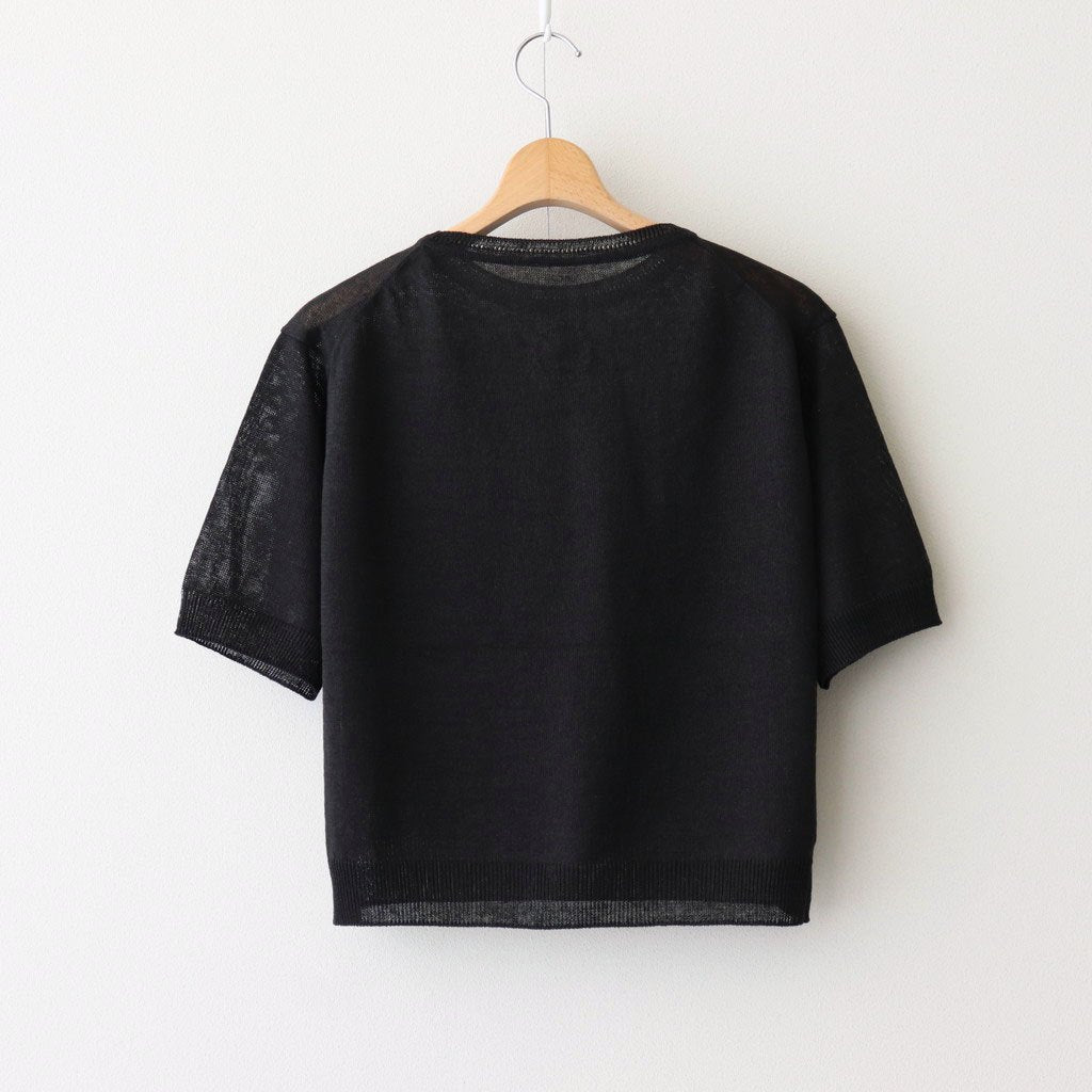 Jenner Linen Knit Crew #Black [A232251TK765]
