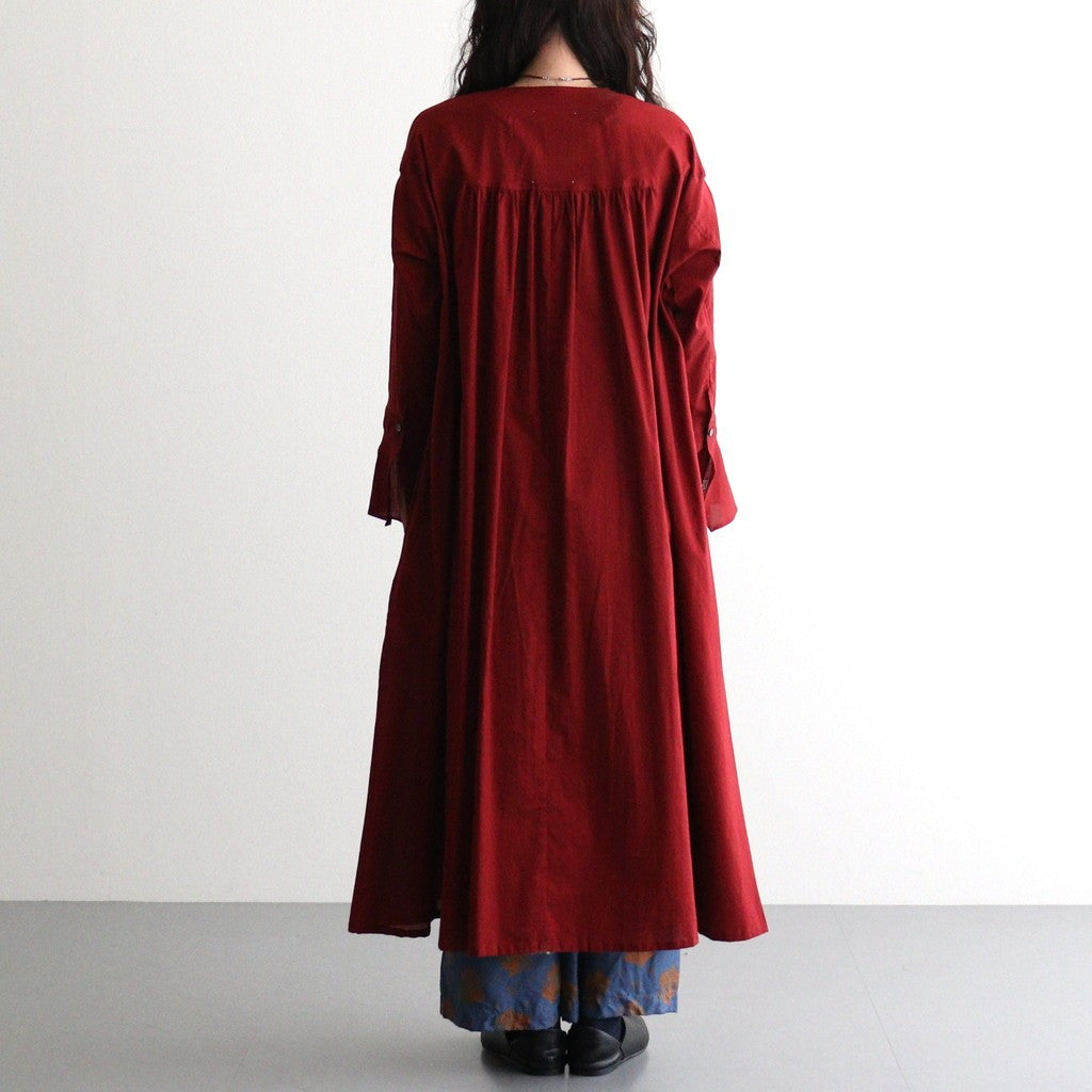 沈黙の音色 Yoke dress #Bordeaux [26F-OP001-CL]