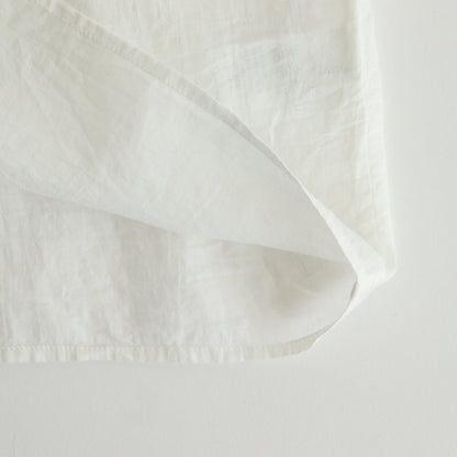 80s COTTON VOILE PLAIN BANDED COLLAR FRENCH/SL PINTUCK SHIRT #9100 OFF WHITE [NSL25042]