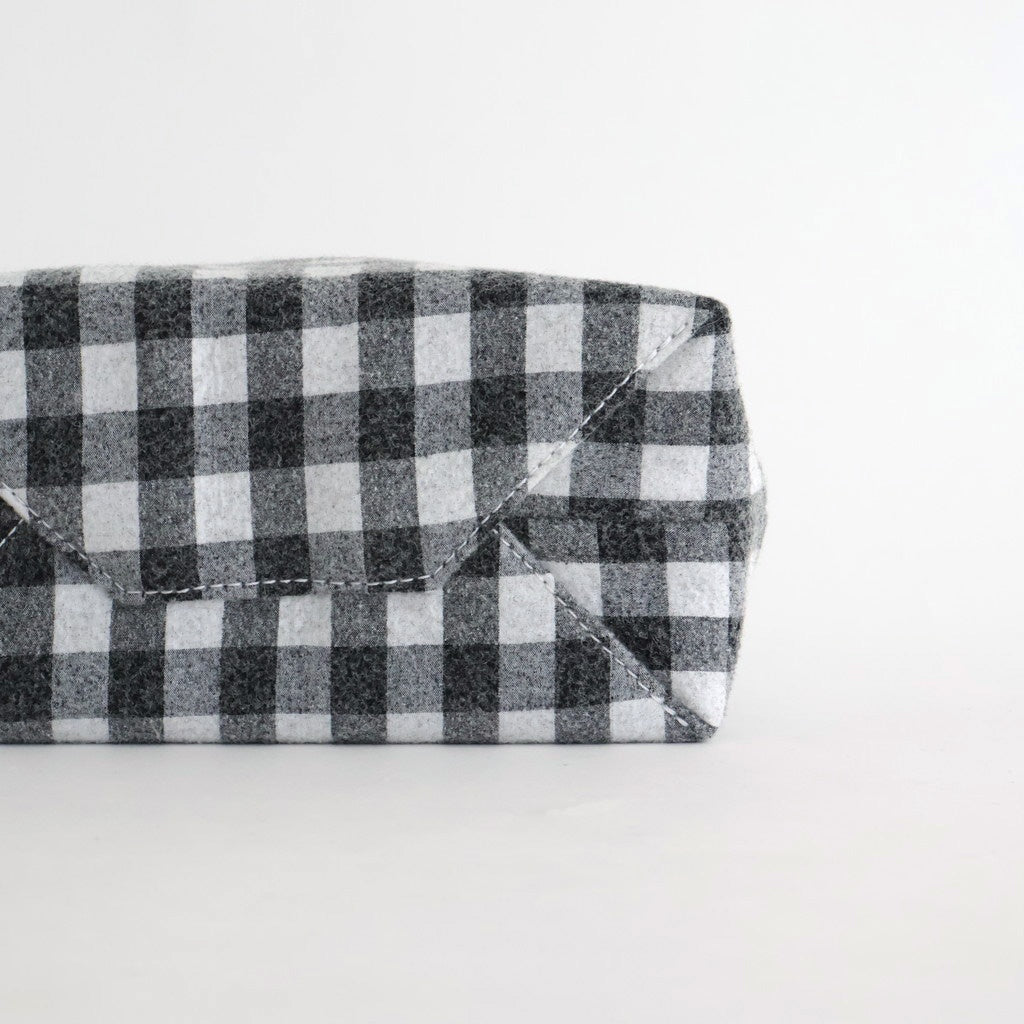 PAPER TOTE SMALL NEEDLE PUNCH #GINGHAM BLACK [TMB-2286H]