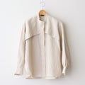 DENSELY LINEN CAPE SLEEVE SHIRT #Antique White [no.7308]