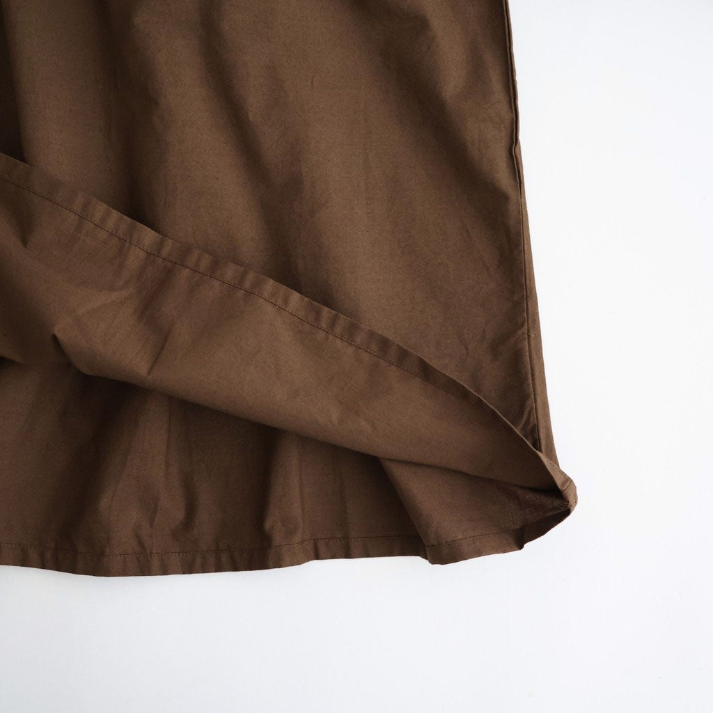 40s COTTON POPLIN PLAIN REGULAR COLLAR SHIRT WITH GATHER #8600 BROWN [NSL26522]