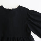 cotton linen powder dress #black [1559-007]