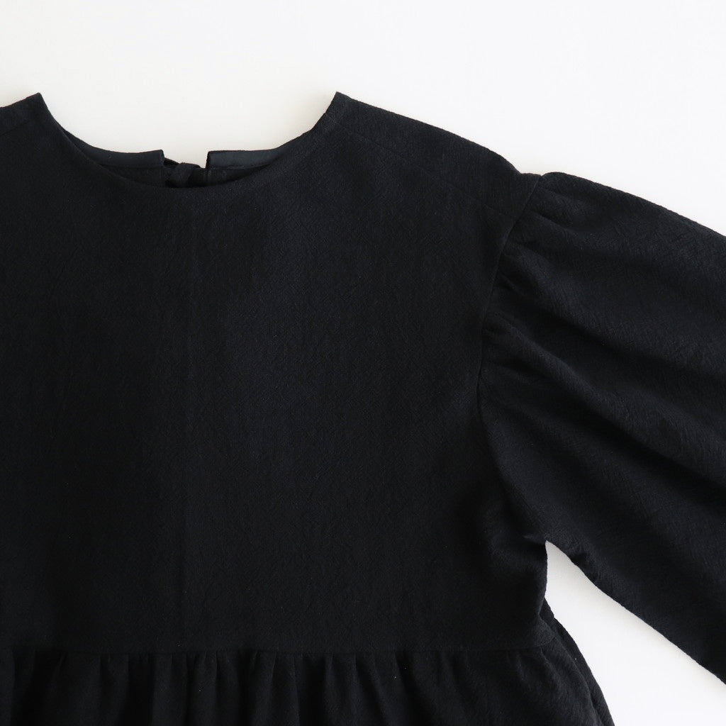 cotton linen powder dress #black [1559-007]