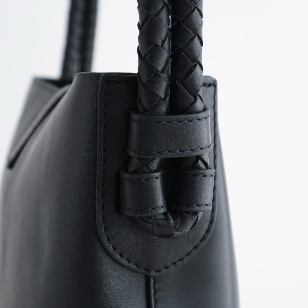 NAPPA LEATHER ONE HANDLE BAG #9900 BLACK [SVMDS2551N]
