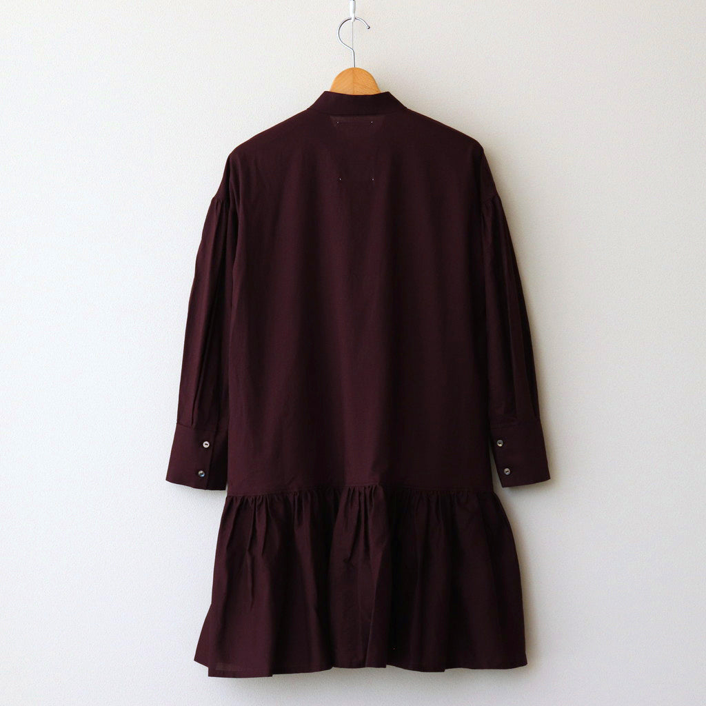 Gathered peplum blouse #burgundy [TLF-125-sh001-la]