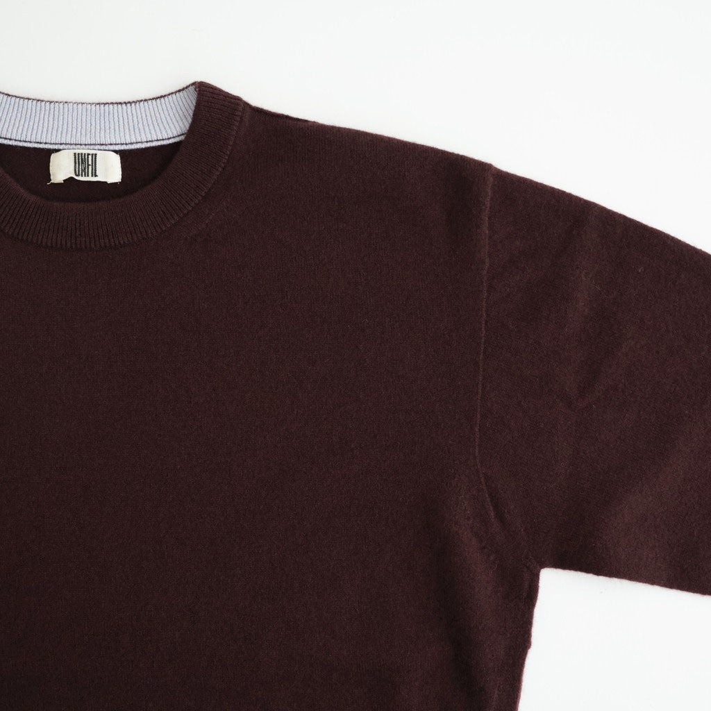 ex super fine woolen wool high-gauge knit P/O #mahogany [WXFL-UW120]