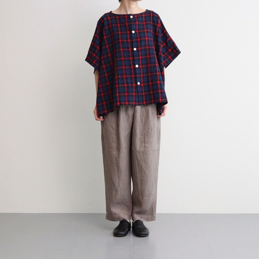 Organic linen twill tuck easy pants #Mocha [GT252PT006]