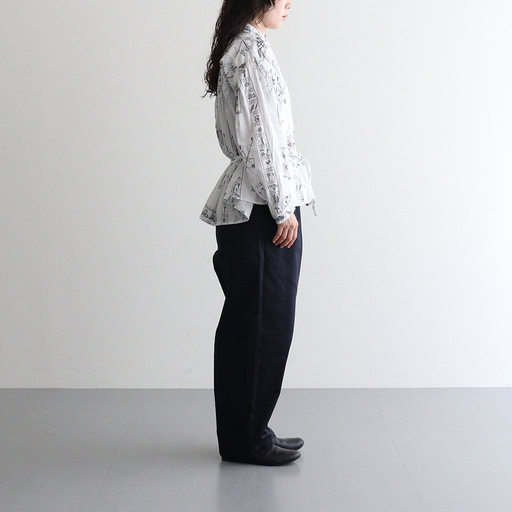 偶然の影：ブラウス #off white×blue [13261-09107]