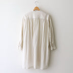 G.D COTTON SILK STAND COLLAR LONG SHIRT #Ivory [no.7366]