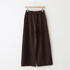 brushed silk cotton wide straight pants #dark brown [WVFL-UW103]