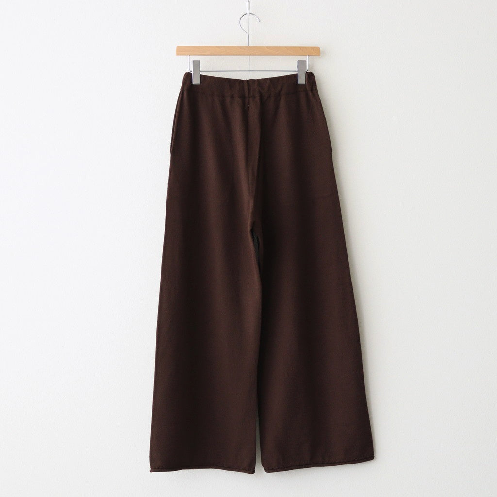 brushed silk cotton wide straight pants #dark brown [WVFL-UW103]