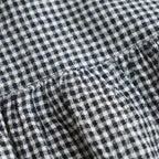BOILE WOOL SMALL GINGHAM CHECK GATHERED CREW NECK PULLOVER #9981 BLK (BLACK/ECRU SAND CHECK) [NMDS26582]