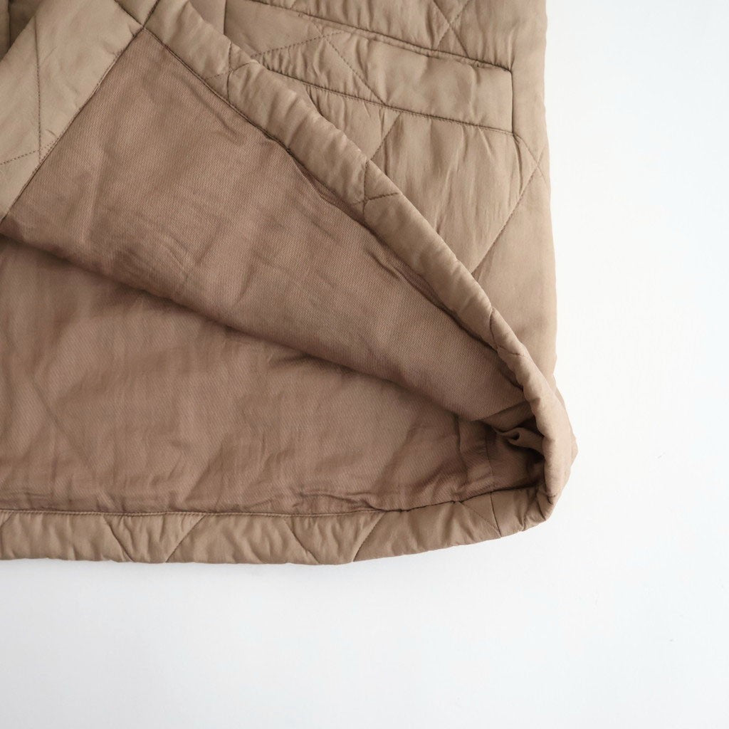 BANGALORE SILK PLAIN PADDED C-NECK SHORT COAT #8400 DK BEIGE [NMDS26551]