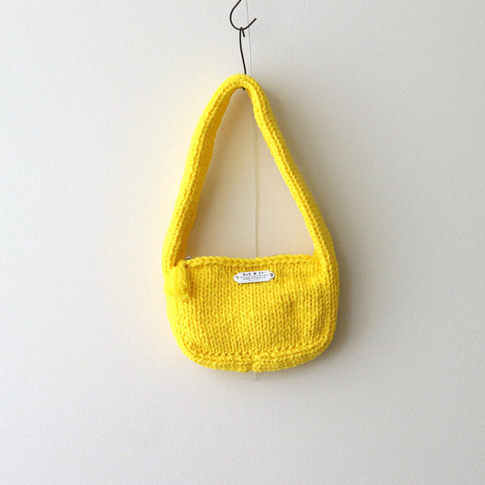 LILLIAN YARN HAND KNIT BODY BAG #yellow [no.6988]