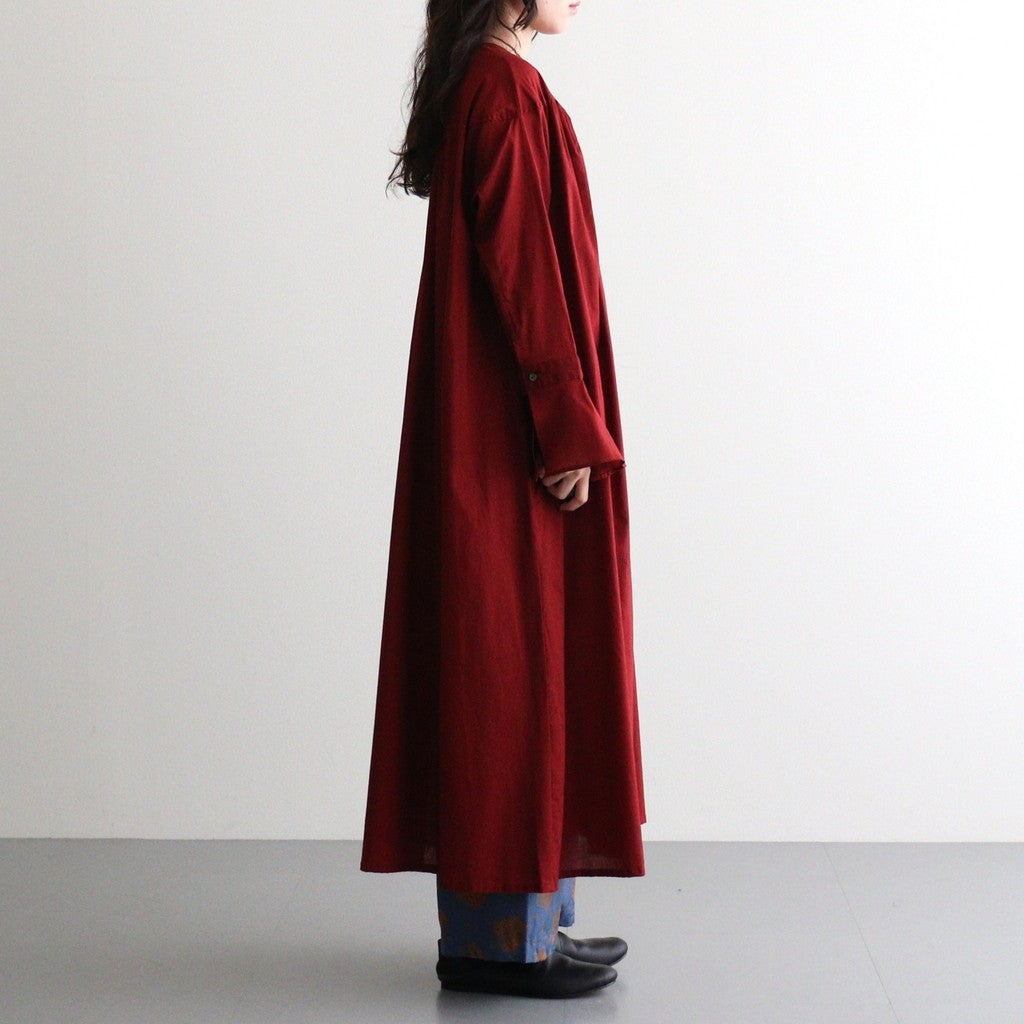 沈黙の音色 Yoke dress #Bordeaux [26F-OP001-CL]