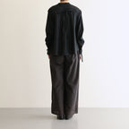 80s VOILE PLAIN WITH CUT WORK LACE EASY PANTS #9900 BLACK [INSL23224]