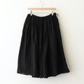LINEN HEMP GATHER SKIRT #Black [no.7424]