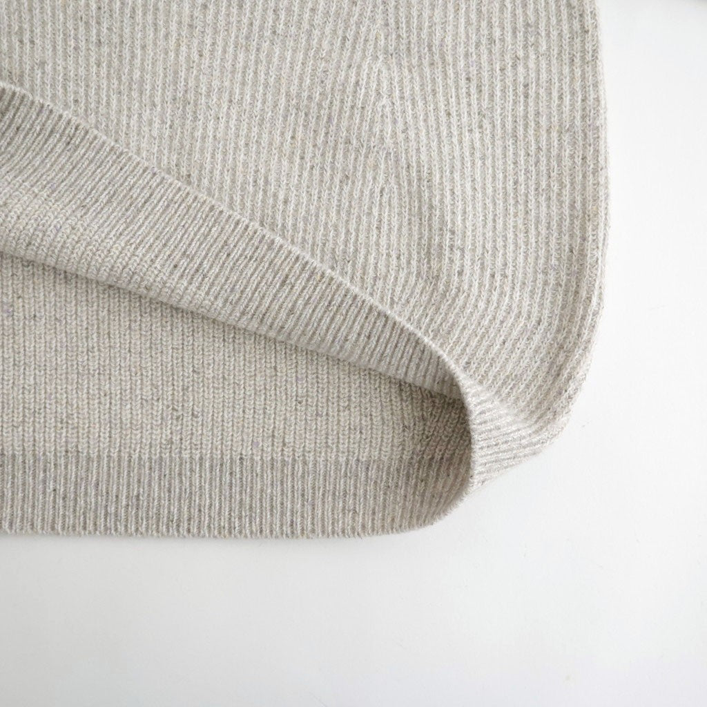 woolen cotton & silk nep wool tweed-knit P/O #grayge tweed [WXFL-UW124]