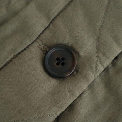 PADDED BANGALORE SILK PLAIN FRONT BUTTON SHORT COAT #4750 OLV (DK.OLIVE) [NMDS25582]