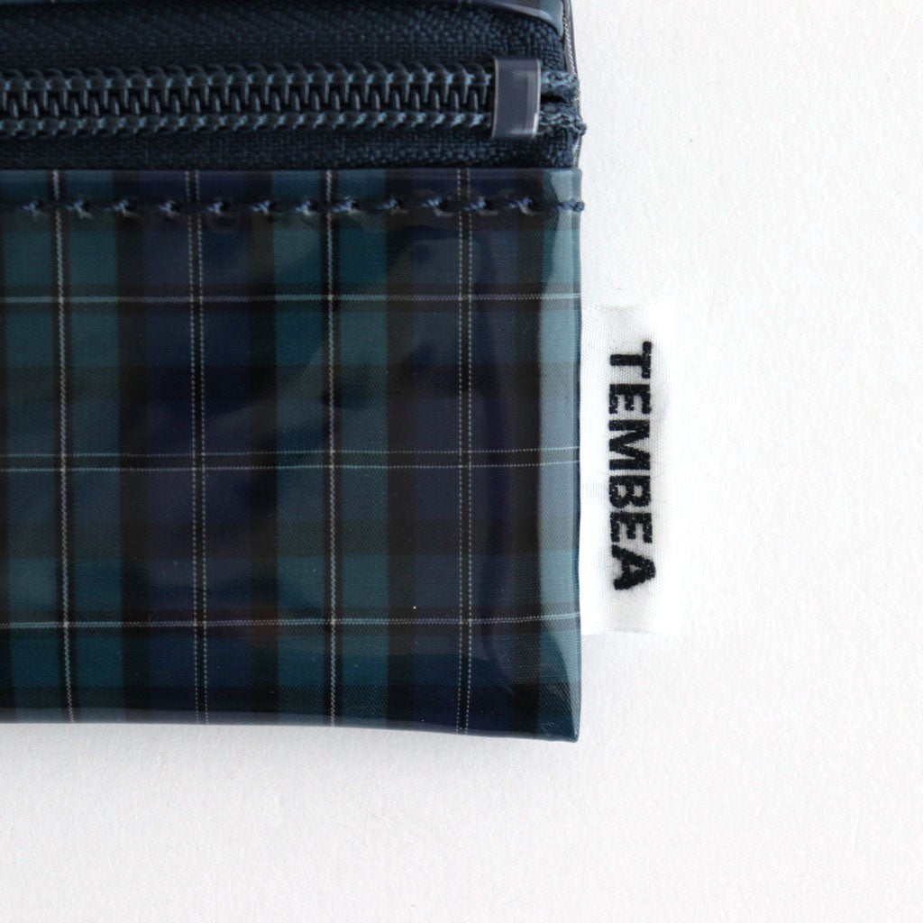 FLAT POUCH MINI #CHECK NAVY [TMB-2352A]