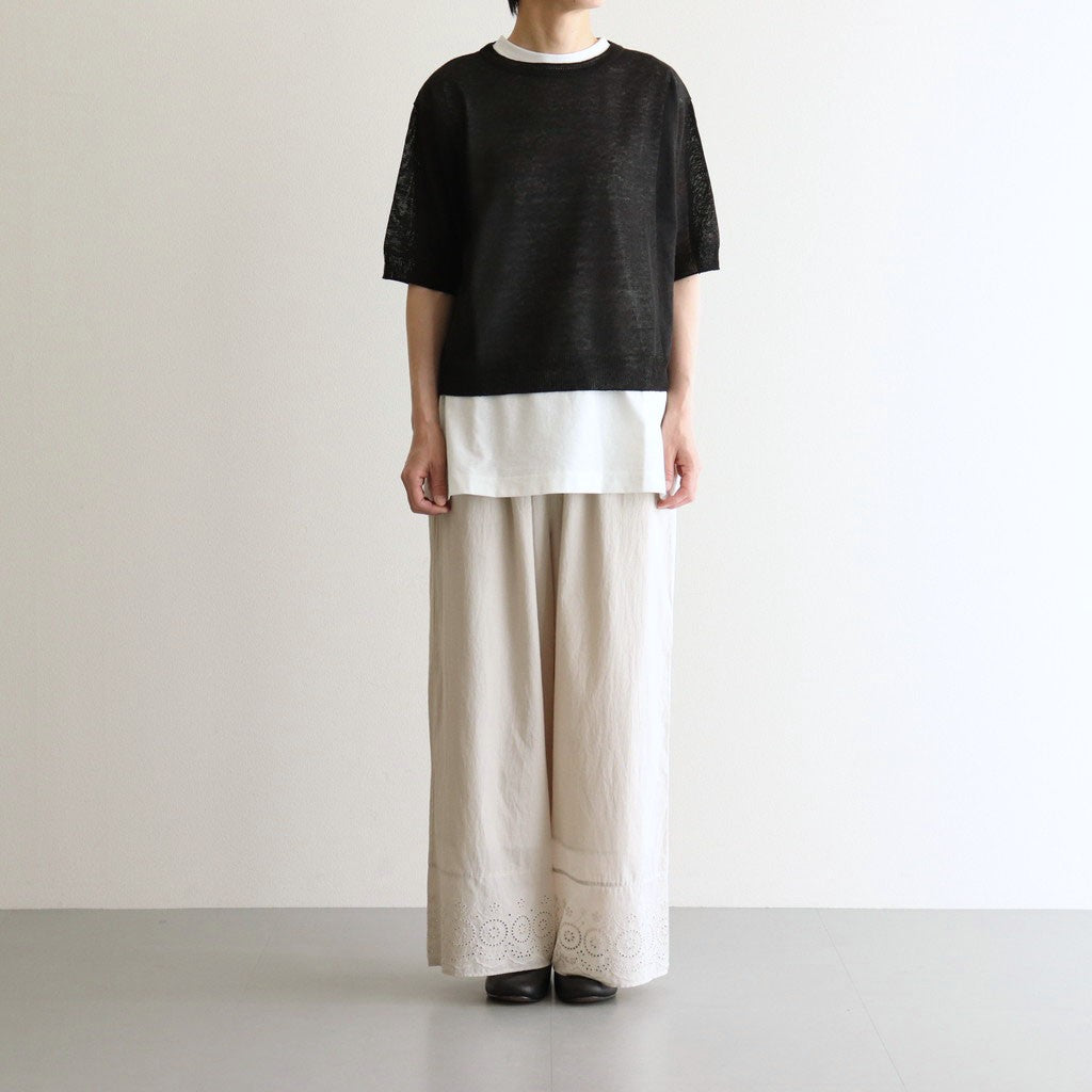 Jenner Linen Knit Crew #Black [A232251TK765]