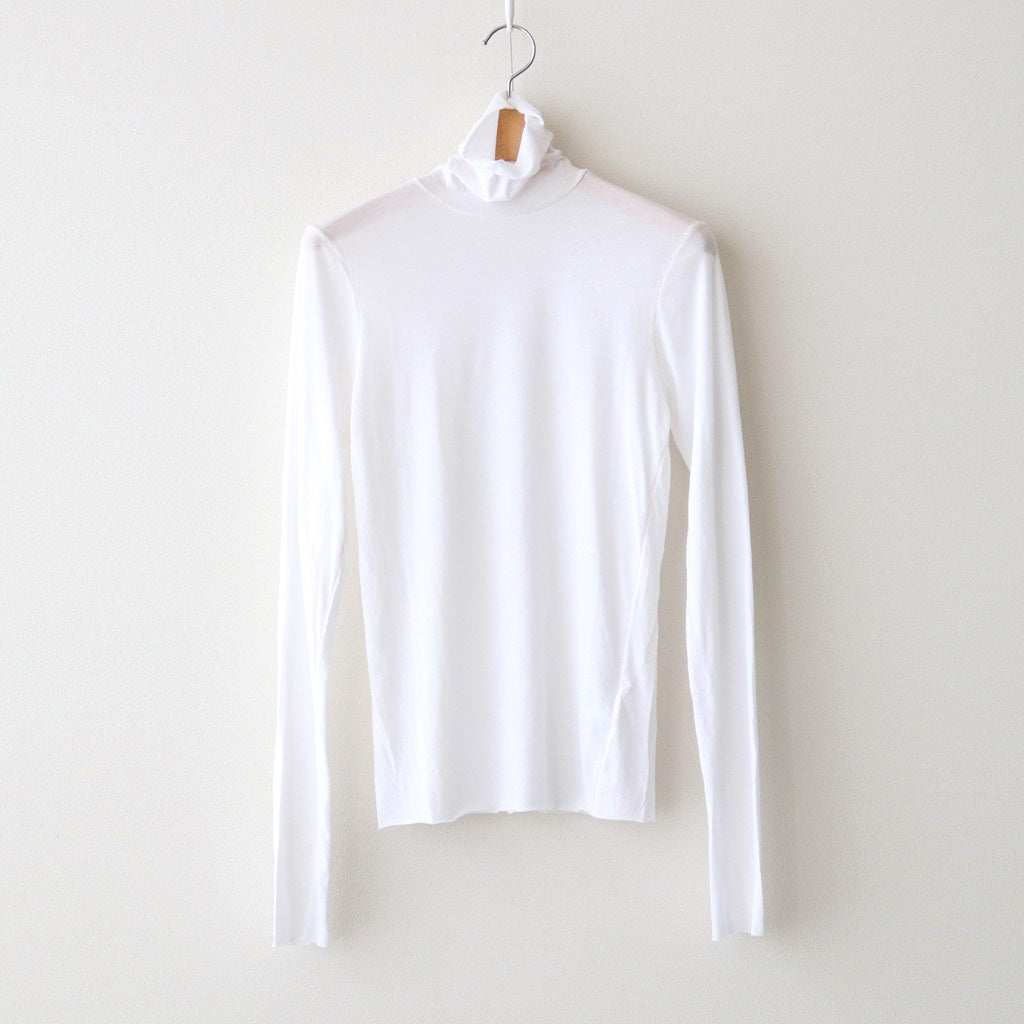 high twist cotton sheer jersey turtle-neck Tee #off white [WVFL-UW104]