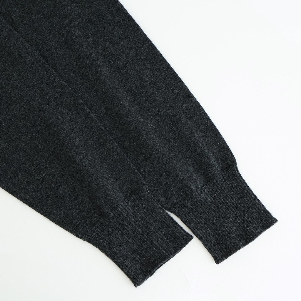 14GG 2PLY PLAIN STITCH COTTON/WOOL/CASHMERE TURTLE NECK PULLOVER #9800 CHARCOAL [GNSL24541]