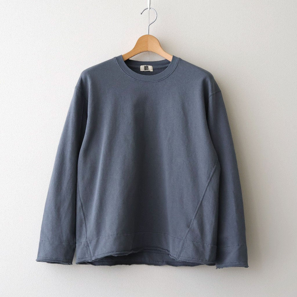 cotton open-end yarn terry sweat shirt #steel blue [WXSP-UW119]