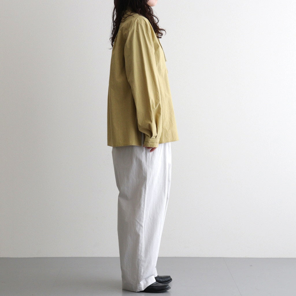 COTTON/LINEN DYED WEATHER 2TUCK TAPERED EASY PANTS #9200 LT.GREY [GNMDS2501CLW]