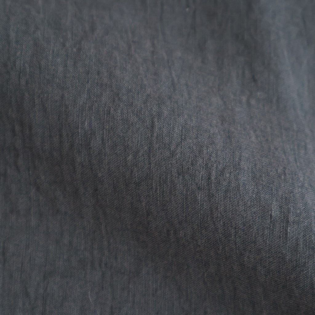 AUTO LOOM LINEN/COTTON PLAIN OVERDYE OPEN COLLAR S/SL SHIRTS #991D C.BLACK [IMDSH2612LCD]