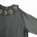 Volant blouse #dark gray [32-0014A]