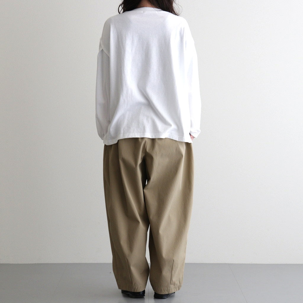 ⼀握の⾔葉 Wide tapered trousers #beige [TLF-226-PT001-Reht]