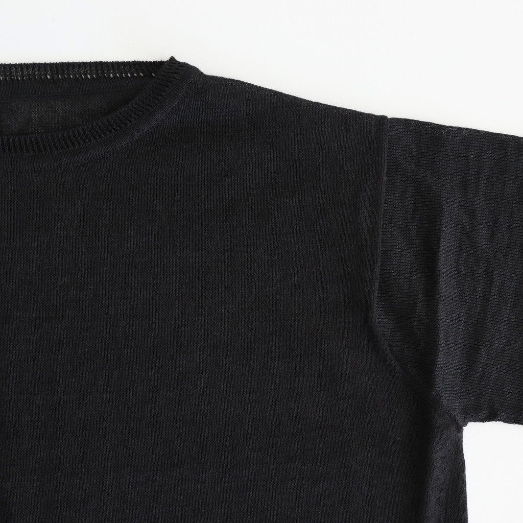 Jenner Linen Knit Crew #Black [A232251TK765]