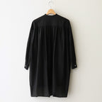 G.D COTTON SILK STAND COLLAR LONG SHIRT #Black [no.7366]