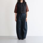 GARMENT DYE LAWN SHIRRING VEST #Black [no.7521]