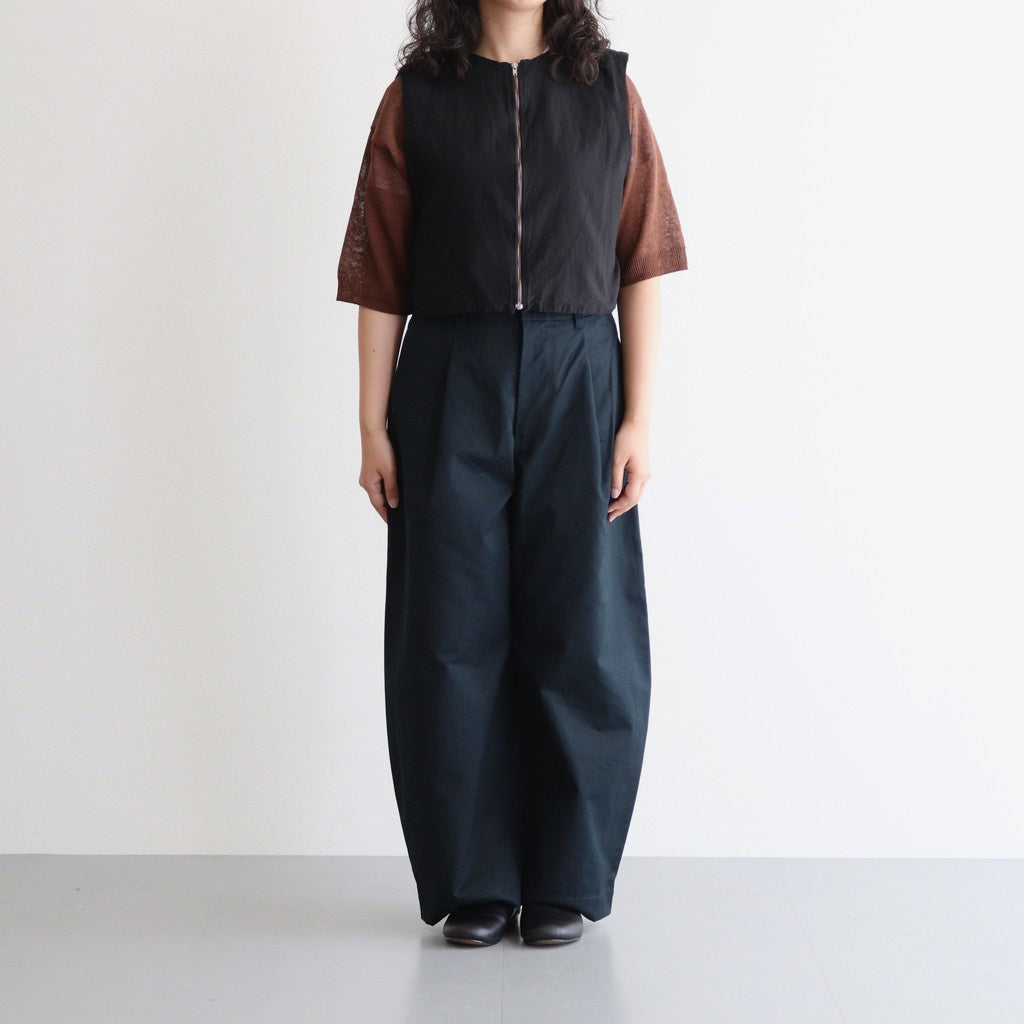 GARMENT DYE LAWN SHIRRING VEST #Black [no.7521]