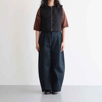 GARMENT DYE LAWN SHIRRING VEST #Black [no.7521]