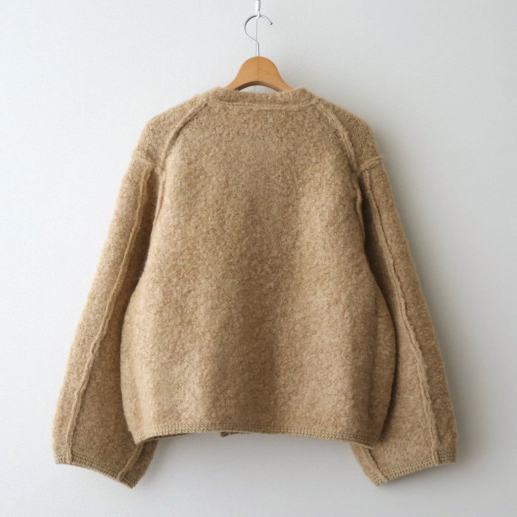 mohair & shetland wool jumbo loop knit jacket #camel [WVFL-UW130]