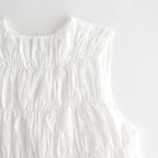 GARMENT DYE LAWN SHIRRING VEST #White [no.7521]