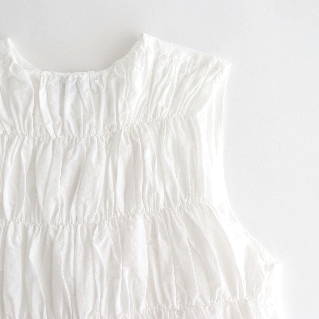 GARMENT DYE LAWN SHIRRING VEST #White [no.7521]