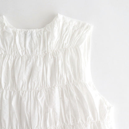 GARMENT DYE LAWN SHIRRING VEST #White [no.7521]