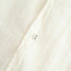 AUTO LOOM LINEN/COTTON PLAIN OVERDYE OPEN COLLAR S/SL SHIRTS #9000 WHITE(WASHED) [IMDSH2612LCD]