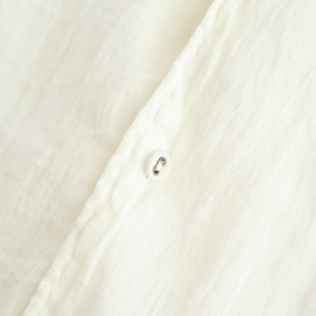 AUTO LOOM LINEN/COTTON PLAIN OVERDYE OPEN COLLAR S/SL SHIRTS #9000 WHITE(WASHED) [IMDSH2612LCD]