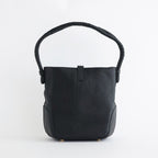 GRAINED LEATHER ONE HANDLE BAG #9900 BLACK [SVMDS2551F]